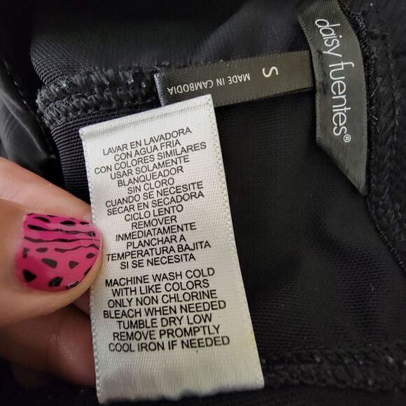 Daisy Fuentes Stretch Slim Slit Back Pencil Mini Skirt Black Size Small - Picture 5 of 9